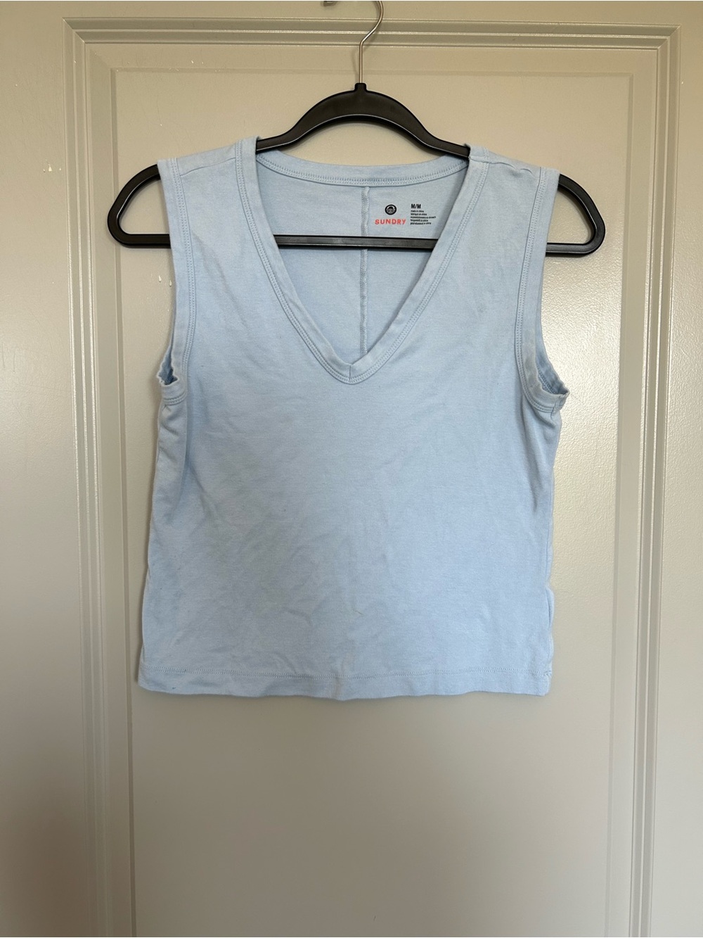 Sundry for Anthropologie Pale Blue V-Neck Sleeveless Tank